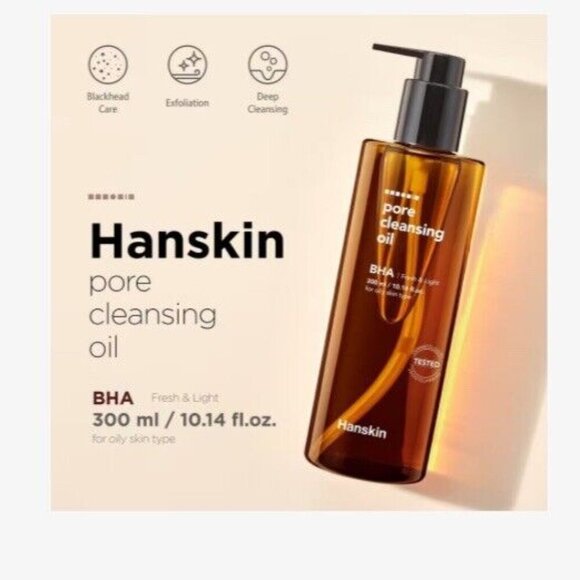 Hanskin Pore Cleansing Oil~BHA~Fresh & Light~Oily Skin~300mL/10.14oz~NEW~SEAL - Picture 4 of 7